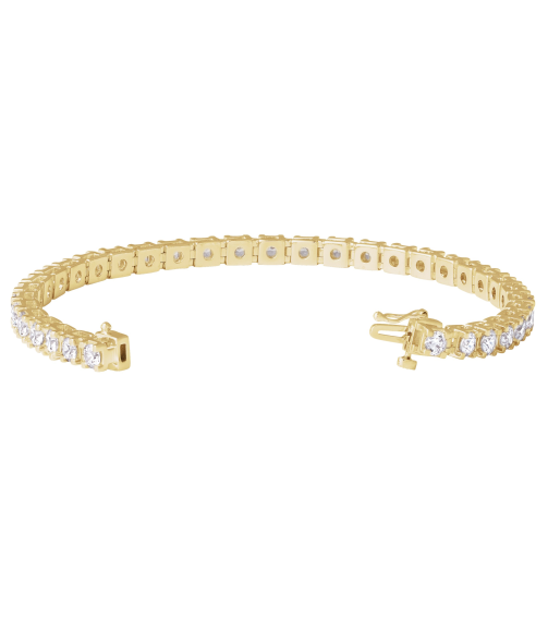 653702 Bracelet Set 14K Yellow Round Lab-Grown Diamond 3.65Mm 7 Ctw Si1-Si2, G-H 7 14 In Polished 7 Ctw Lab-Grown Diamond Line Bracelet