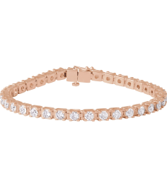 653702 Bracelet Set 14K Rose Round Lab-Grown Diamond 3.65Mm 7 Ctw Si1-Si2, G-H 7 14 In Polished 7 Ctw Lab-Grown Diamond Line Bracelet