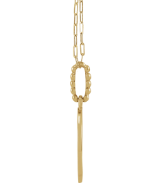 R50047 Necklace 14K Yellow 16.5 X 12.3 Mm 18 In Polished Blue Enameled Evil Eye Necklace