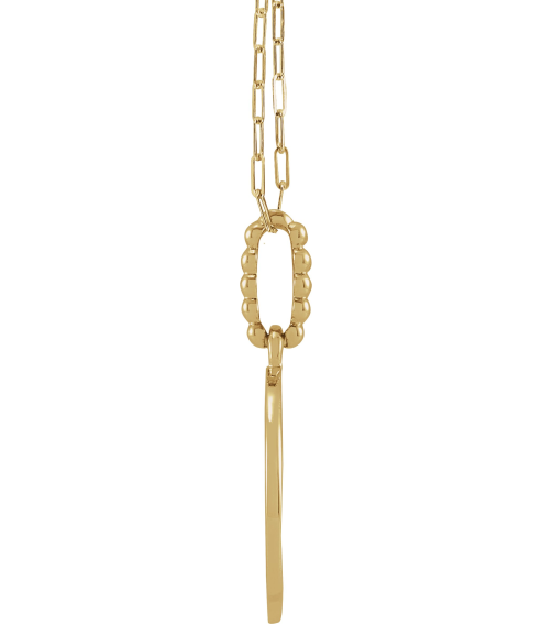 R50047 Necklace 14K Yellow 16.5 X 12.3 Mm 18 In Polished Blue Enameled Evil Eye Necklace