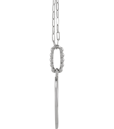 R50047 Necklace 14K White 16.5 X 12.3 Mm 18 In Polished Blue Enameled Evil Eye Necklace