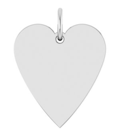 88667 Pendant 14K White 15.6 X 12 Mm Polished Engravable Heart Pendant