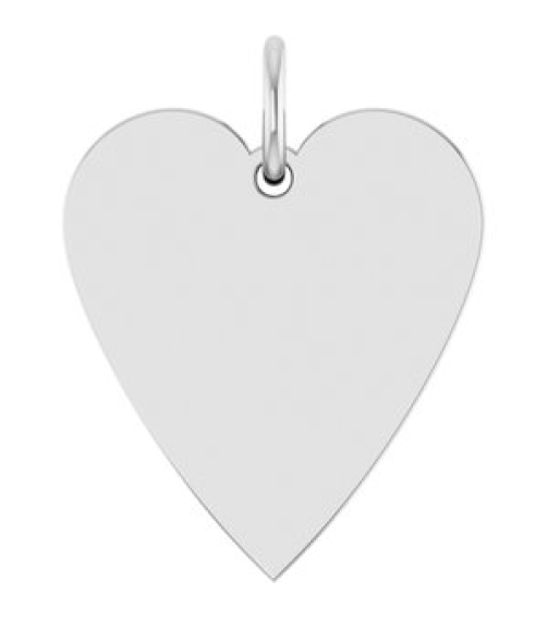 88667 Pendant 14K White 15.6 X 12 Mm Polished Engravable Heart Pendant