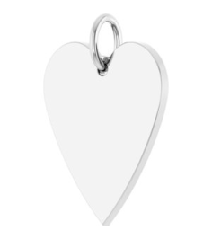 88667 Pendant 14K White 15.6 X 12 Mm Polished Engravable Heart Pendant