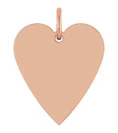 88667 Pendant 14K Rose 15.6 X 12 Mm Polished Engravable Heart Pendant