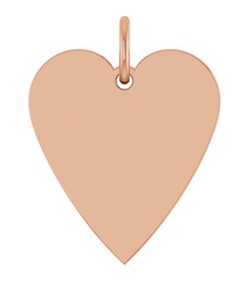 88667 Pendant 14K Rose 15.6 X 12 Mm Polished Engravable Heart Pendant