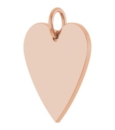 88667 Pendant 14K Rose 15.6 X 12 Mm Polished Engravable Heart Pendant