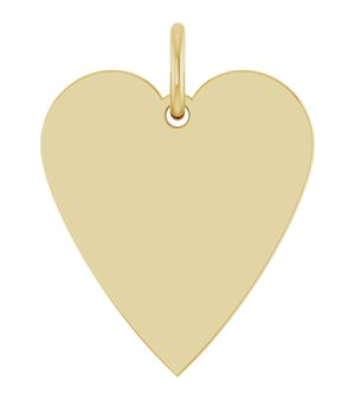 88667 Pendant 14K Yellow 15.6 X 12 Mm Polished Engravable Heart Pendant
