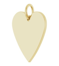 88667 Pendant 14K Yellow 15.6 X 12 Mm Polished Engravable Heart Pendant