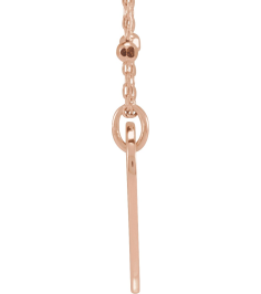 88667 Necklace 14K Rose 15.6 X 12 Mm 16 In Polished Engravable Heart Necklace