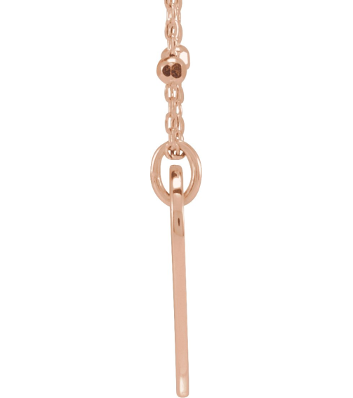 88667 Necklace 14K Rose 15.6 X 12 Mm 16 In Polished Engravable Heart Necklace