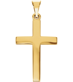 R41279 Pendant 18K Yellow Gold-Plated Sterling Silver 30.2 X 15.9 Mm Polished Cross Pendant