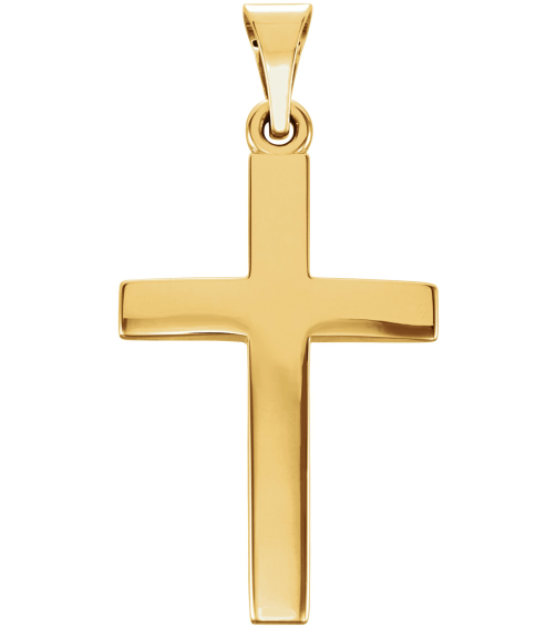 R41279 Pendant 18K Yellow Gold-Plated Sterling Silver 30.2 X 15.9 Mm Polished Cross Pendant