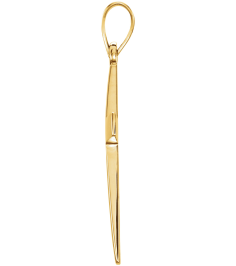 R41279 Pendant 18K Yellow Gold-Plated Sterling Silver 23.7 X 11.5 Mm Polished Cross Pendant