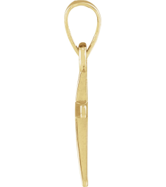 R41279 Pendant 18K Yellow Gold-Plated Sterling Silver 15.23 X 7.38 Mm Polished Cross Pendant