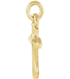 R41293 Pendant 18K Yellow Gold-Plated Sterling Silver 13 X 7 Mm Polished Cross Pendant