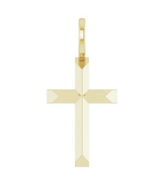 R50005 Pendant 18K Yellow Gold-Plated Sterling Silver 18 X 9 Mm Polished Knife Edge Cross Pendant