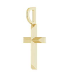 R50005 Pendant 18K Yellow Gold-Plated Sterling Silver 18 X 9 Mm Polished Knife Edge Cross Pendant