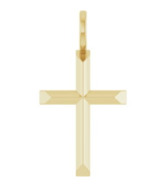 R50005 Pendant 18K Yellow Gold-Plated Sterling Silver 20 X 11 Mm Polished Knife Edge Cross Pendant