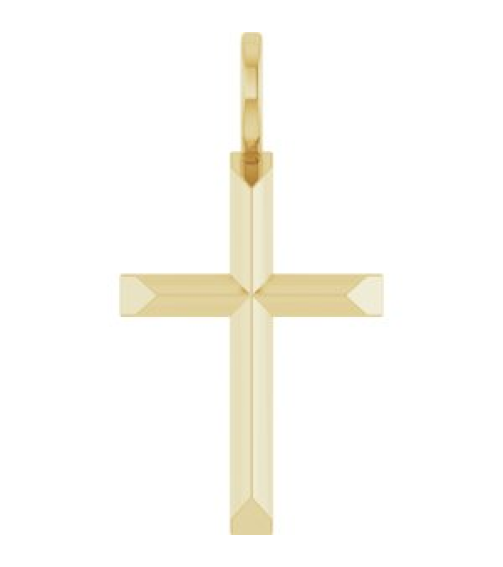 R50005 Pendant 18K Yellow Gold-Plated Sterling Silver 20 X 11 Mm Polished Knife Edge Cross Pendant