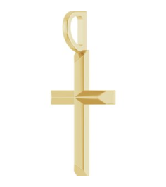 R50005 Pendant 18K Yellow Gold-Plated Sterling Silver 20 X 11 Mm Polished Knife Edge Cross Pendant