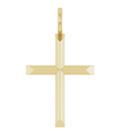 R50005 Pendant 18K Yellow Gold-Plated Sterling Silver 23 X 13 Mm Polished Knife Edge Cross Pendant