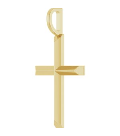 R50005 Pendant 18K Yellow Gold-Plated Sterling Silver 23 X 13 Mm Polished Knife Edge Cross Pendant