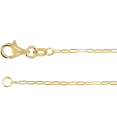 Ch1235 14K Yellow Paperclip-Style 1.25 Mm 6 12-7 12 In Lobster Clasp Polished Paperclip-Style Chain