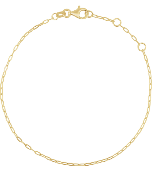 Ch1235 14K Yellow Paperclip-Style 1.25 Mm 6 12-7 12 In Lobster Clasp Polished Paperclip-Style Chain