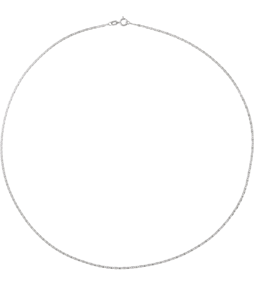 Ch1249 14K White Mirror 1.3 Mm 24 In Spring Ring Polished Mirror Chain