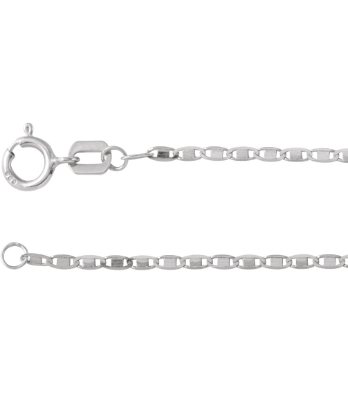 Ch1249 Sterling Silver Mirror 1.3 Mm 16 In Spring Ring Polished Mirror Chain