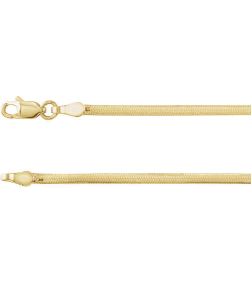 Ch1250 14K Yellow Snake 1.95 Mm 7 In Lobster Clasp Polished Oval Snake Chain