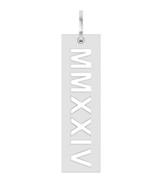 88622 Pendant 14K White 2024 27 X 6.6 Mm Polished Roman Numeral Year Pendant