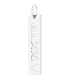 88622 Pendant 14K White 2024 27 X 6.6 Mm Polished Roman Numeral Year Pendant