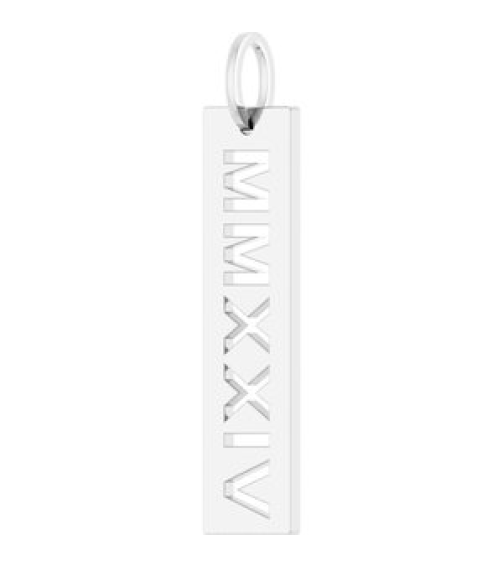88622 Pendant 14K White 2024 27 X 6.6 Mm Polished Roman Numeral Year Pendant