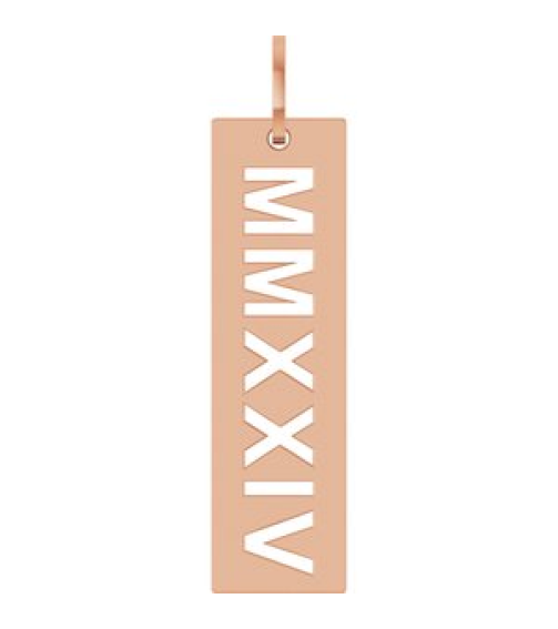 88622 Pendant 14K Rose 2024 27 X 6.6 Mm Polished Roman Numeral Year Pendant