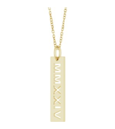 88622 Necklace 14K Yellow 2024 27 X 6.6 Mm 16-18 In Polished Roman Numeral Year Necklace