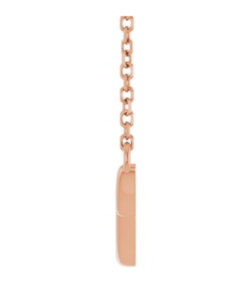 88665 Necklace 14K Rose 23.1 X 8.9 Mm 16 In Polished Freeform Bar Necklace