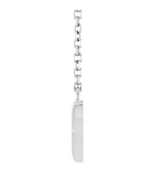 88665 Necklace Sterling Silver 23.1 X 8.9 Mm 16 In Polished Freeform Bar Necklace