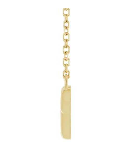 88665 Necklace 14K Yellow 23.1 X 8.9 Mm 16 In Polished Freeform Bar Necklace