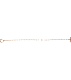 Brc944 Bracelet 14K Rose 6 In Polished Paperclip-Style Chain Heart Toggle Bracelet