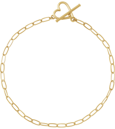 Brc944 Bracelet 14K Yellow 6 In Polished Paperclip-Style Chain Heart Toggle Bracelet