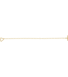 Brc944 Bracelet 14K Yellow 6 In Polished Paperclip-Style Chain Heart Toggle Bracelet