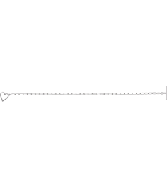 Brc944 Bracelet 14K White 6 In Polished Paperclip-Style Chain Heart Toggle Bracelet