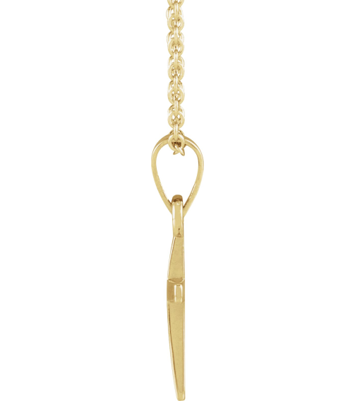 R41279 Necklace 18K Yellow Gold-Plated Sterling Silver 15.23 X 7.38 Mm 18 In Polished Cross Necklace