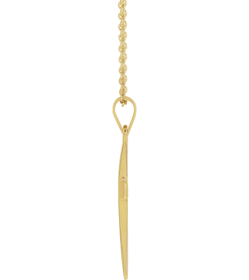 R41279 Necklace 18K Yellow Gold-Plated Sterling Silver 23.7 X 11.5 Mm 18 In Polished Cross Necklace