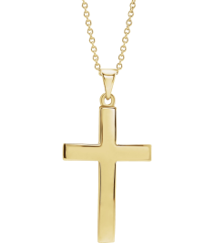 R41279 Necklace 18K Yellow Gold-Plated Sterling Silver 27 X 13.7 Mm 18 In Polished Cross Necklace