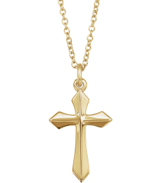 R41293 Necklace 18K Yellow Gold-Plated Sterling Silver 10 X 6 Mm 18 In Polished Cross Necklace