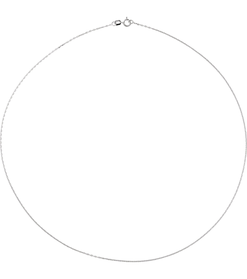 Ch1251 14K White Anchor 1 Mm 7 In Spring Ring Diamond-Cut Diamond-Cut Anchor Chain