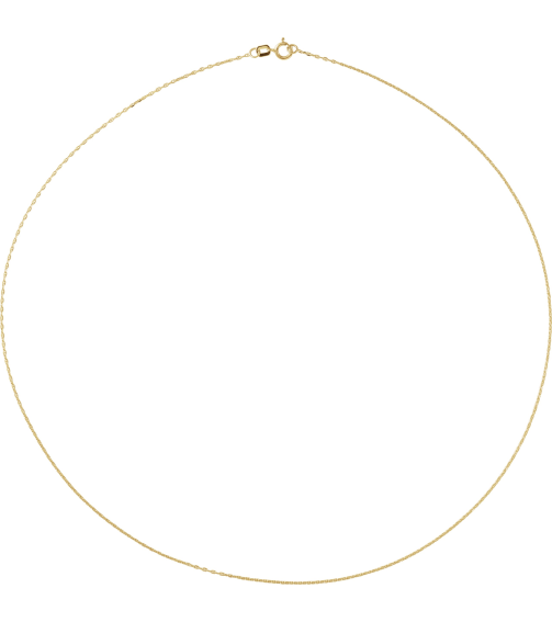 Ch1251 14K Yellow Anchor 1 Mm 16 In Spring Ring Diamond-Cut Diamond-Cut Anchor Chain